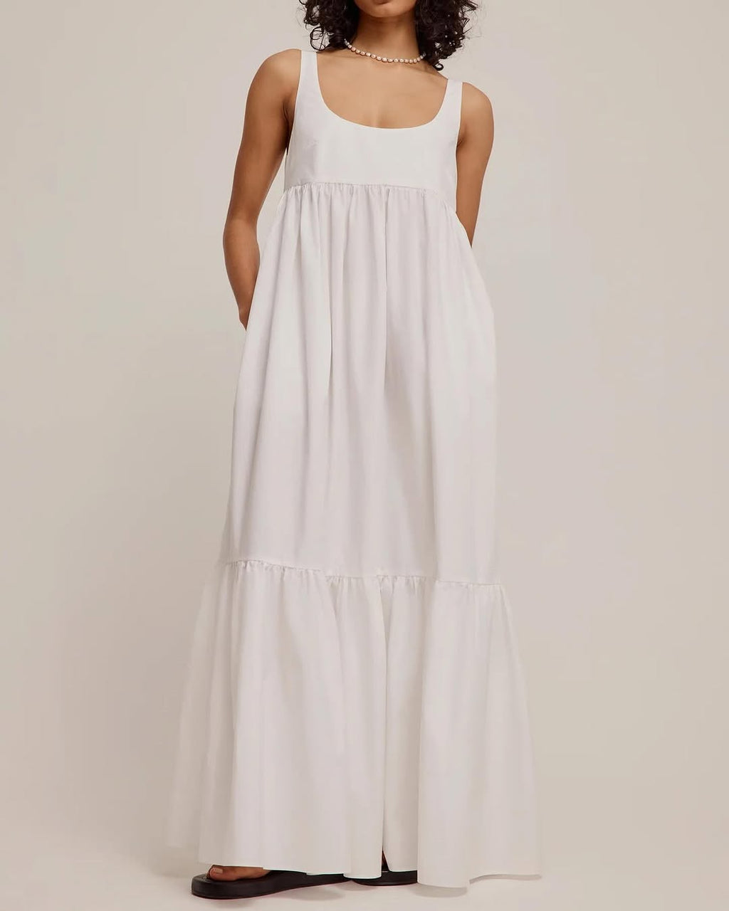 Puff Tiered White Maxi