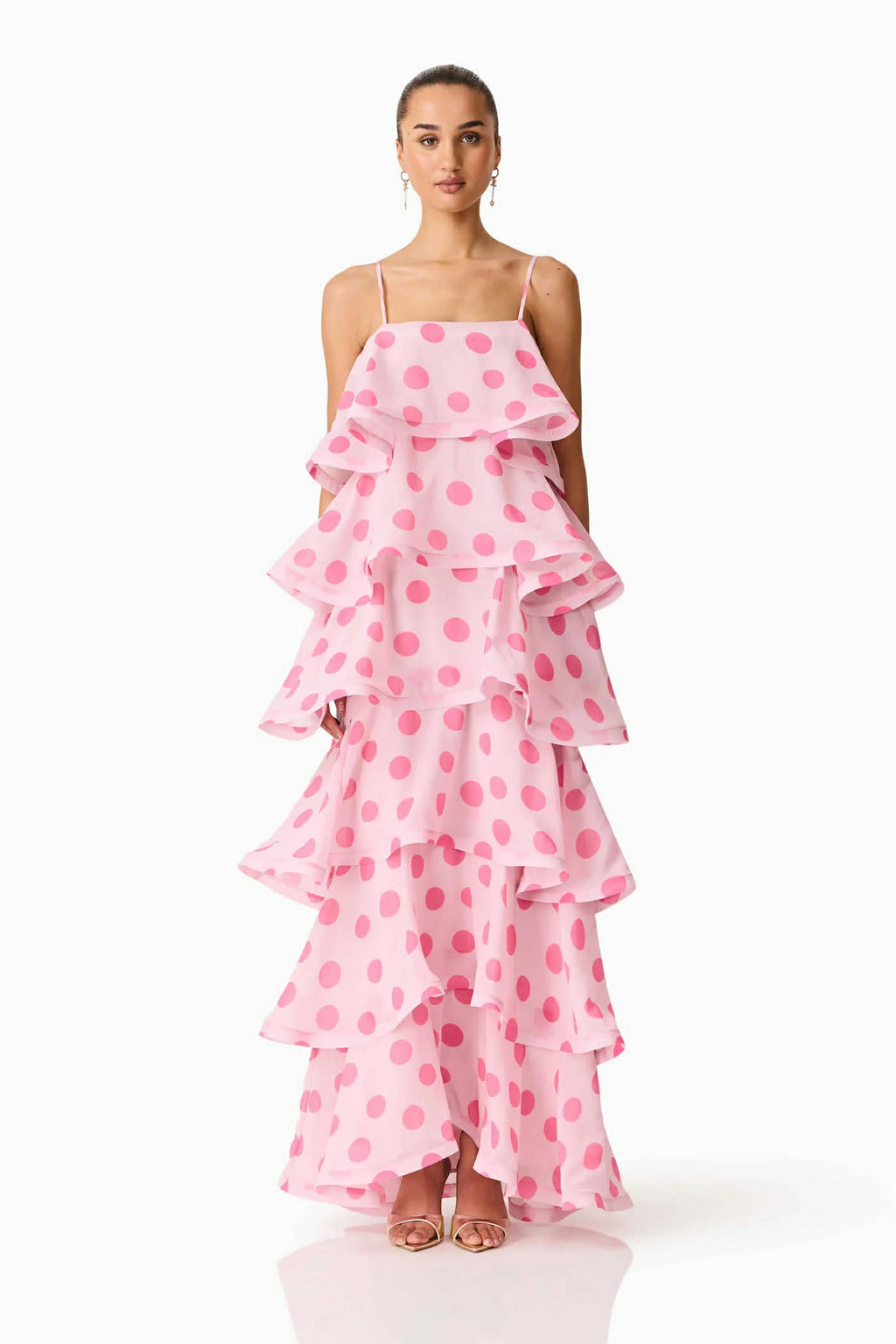 Sola Tiered in Polkadot Pink