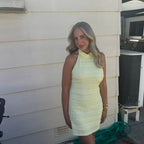 Halter Dress in Lemon