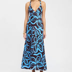 Zani Dress in Blue/Brown