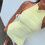 Halter Dress in Lemon