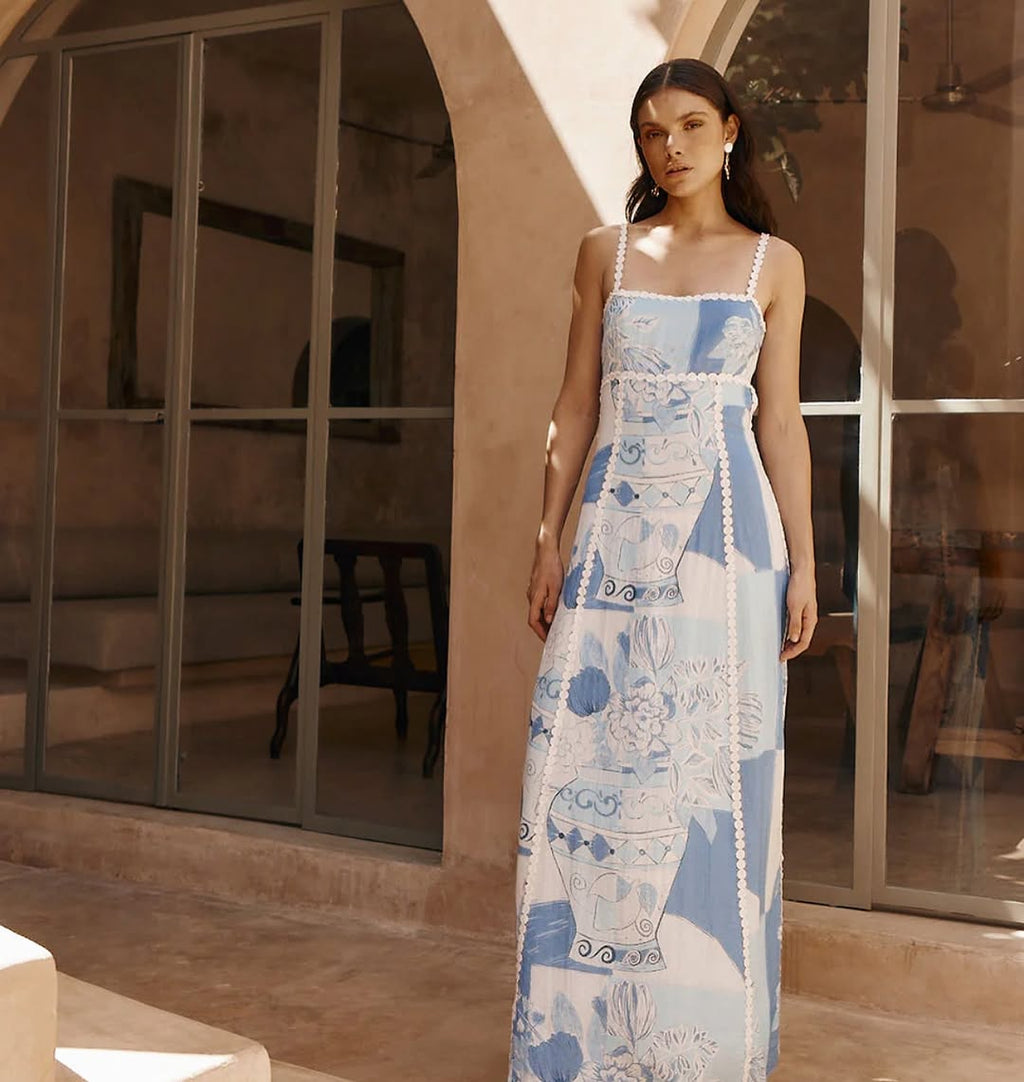Terazzo Dress In Vaso Blue