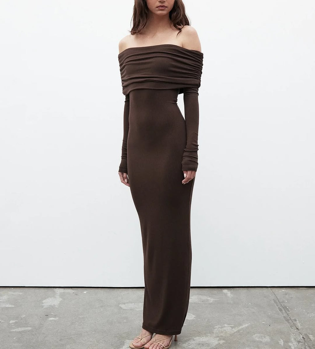 Alessandra Dress In Brown