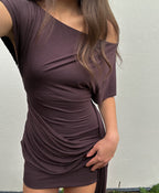 Lorenze Mini Dress in Brown