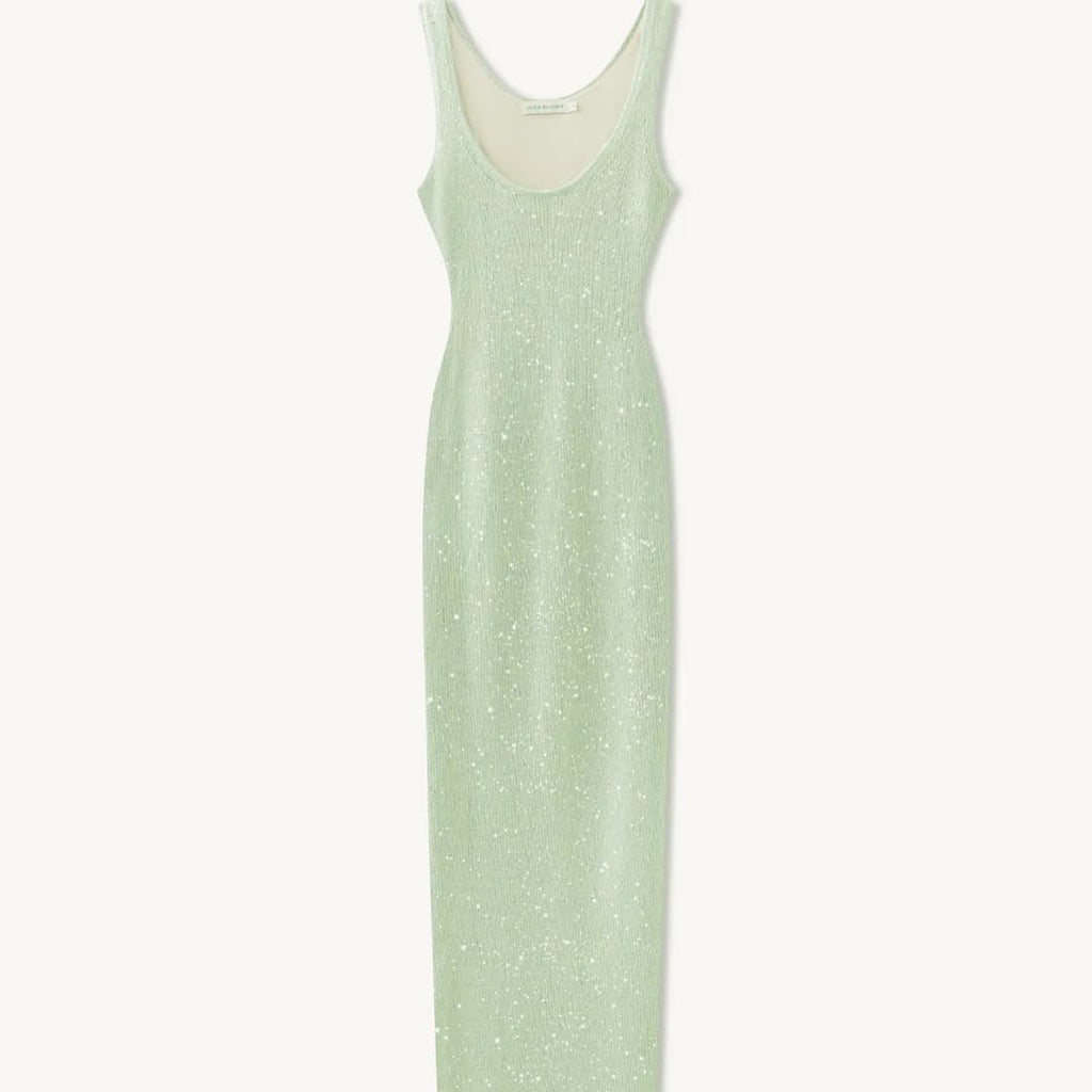 Ana Dress in Sequin Sage