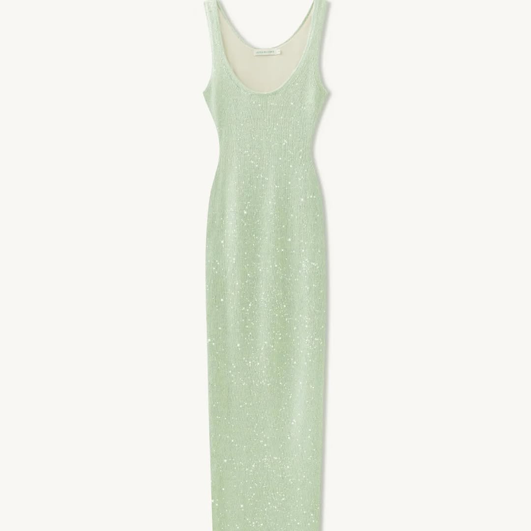 Ana Dress in Sequin Sage