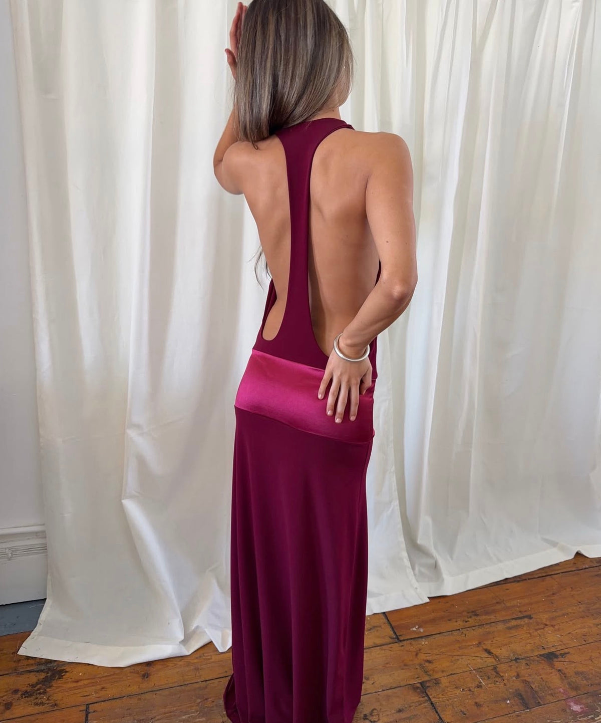 Serena Dress in Ruby
