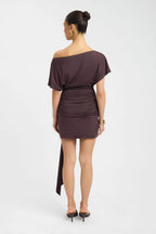 Lorenze Mini Dress in Brown