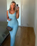 Ana Dress in Sequin Blue
