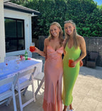 Hayley Slip Dress In Peach