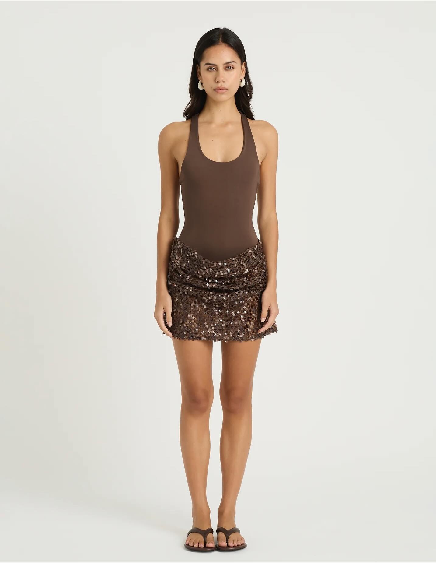 Ariel Dress in Brown