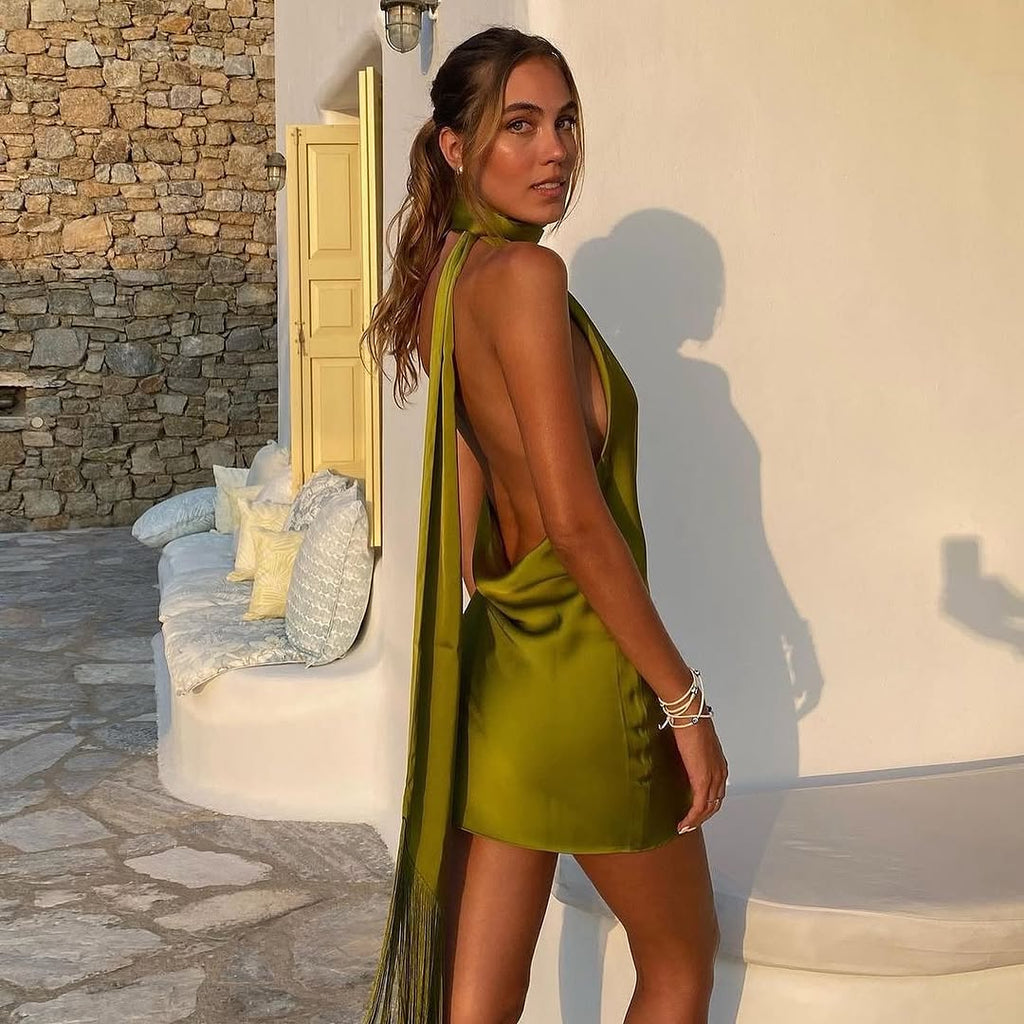 Serafia Mini Dress In Olive