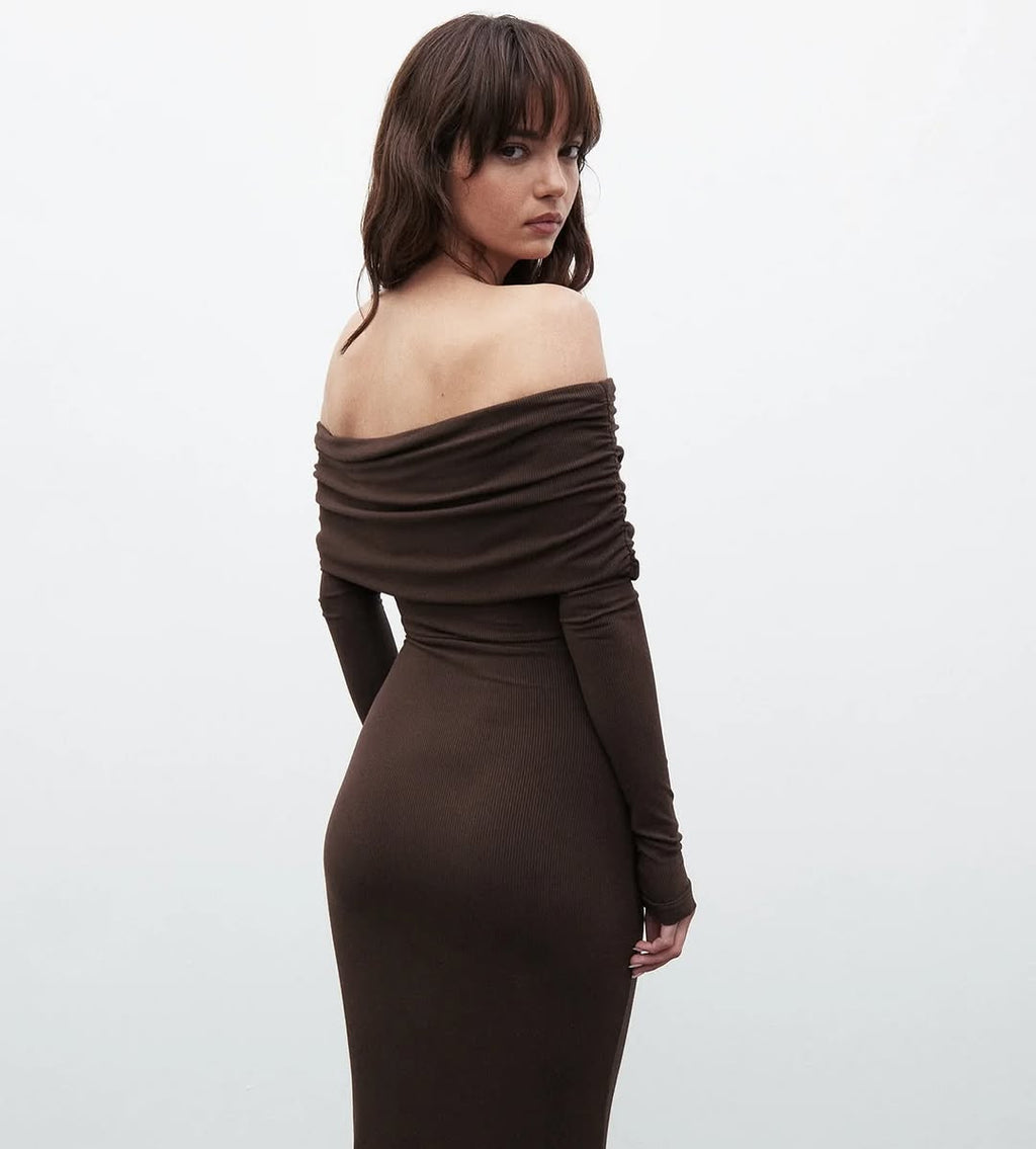 Alessandra Dress In Brown