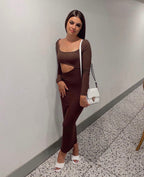 Angel Midi Dress Brown