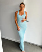 Ana Dress in Sequin Blue