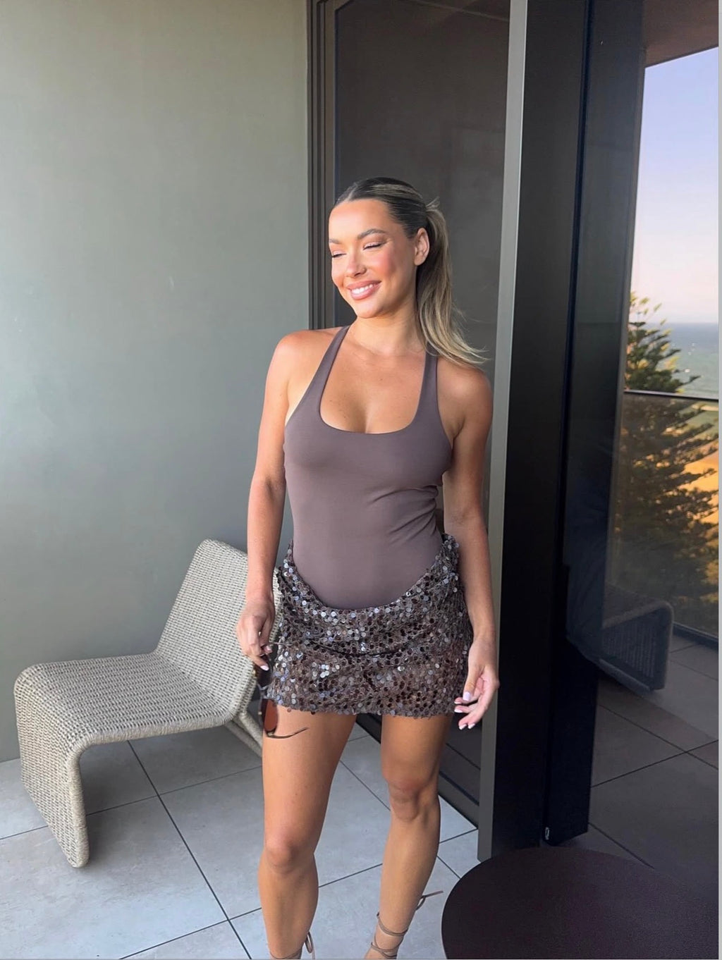 Ariel Dress in Brown