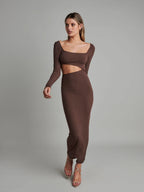 Angel Midi Dress Brown