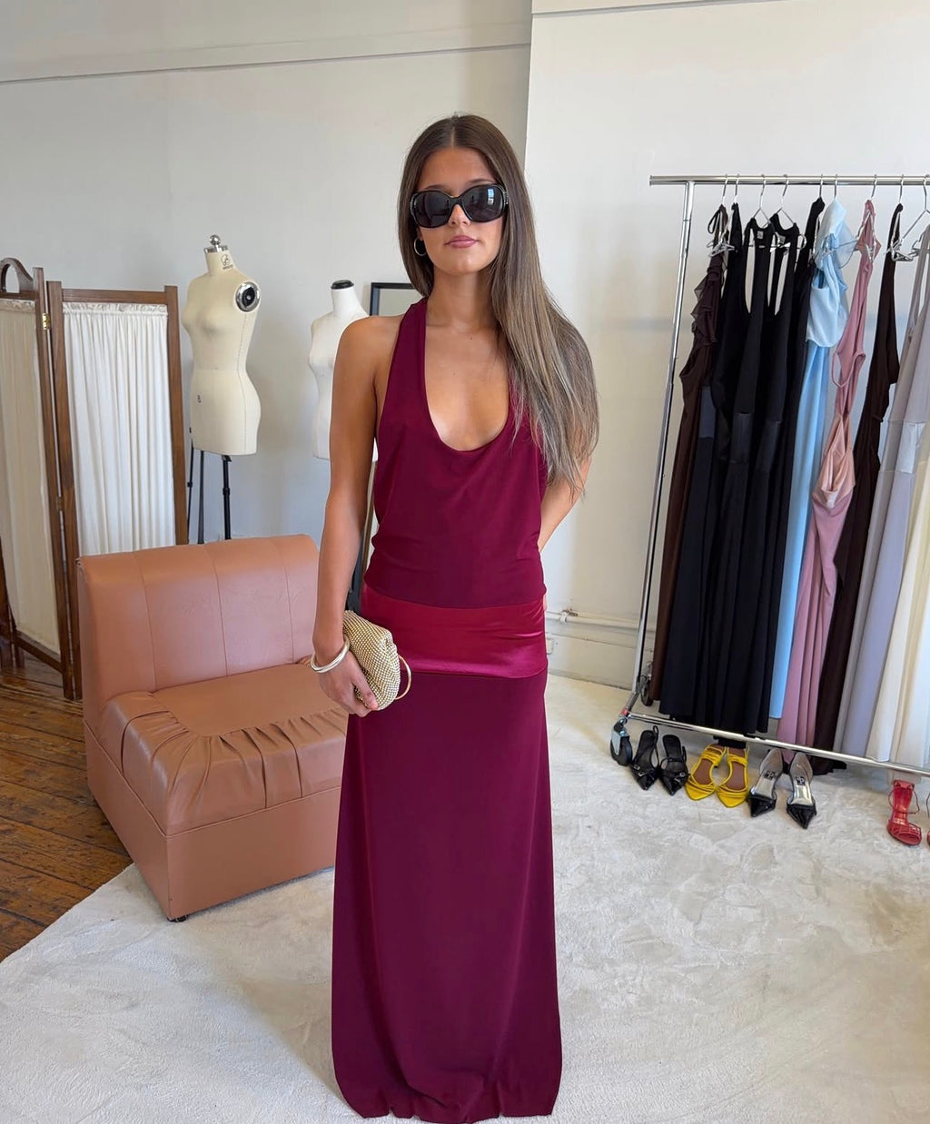 Serena Dress in Ruby