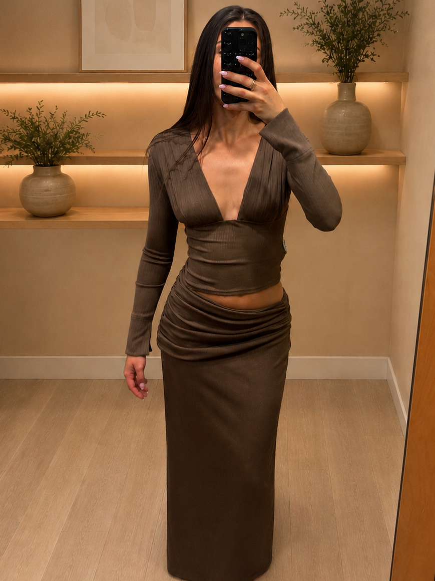 Agnes Maxi Dress in Chocolate