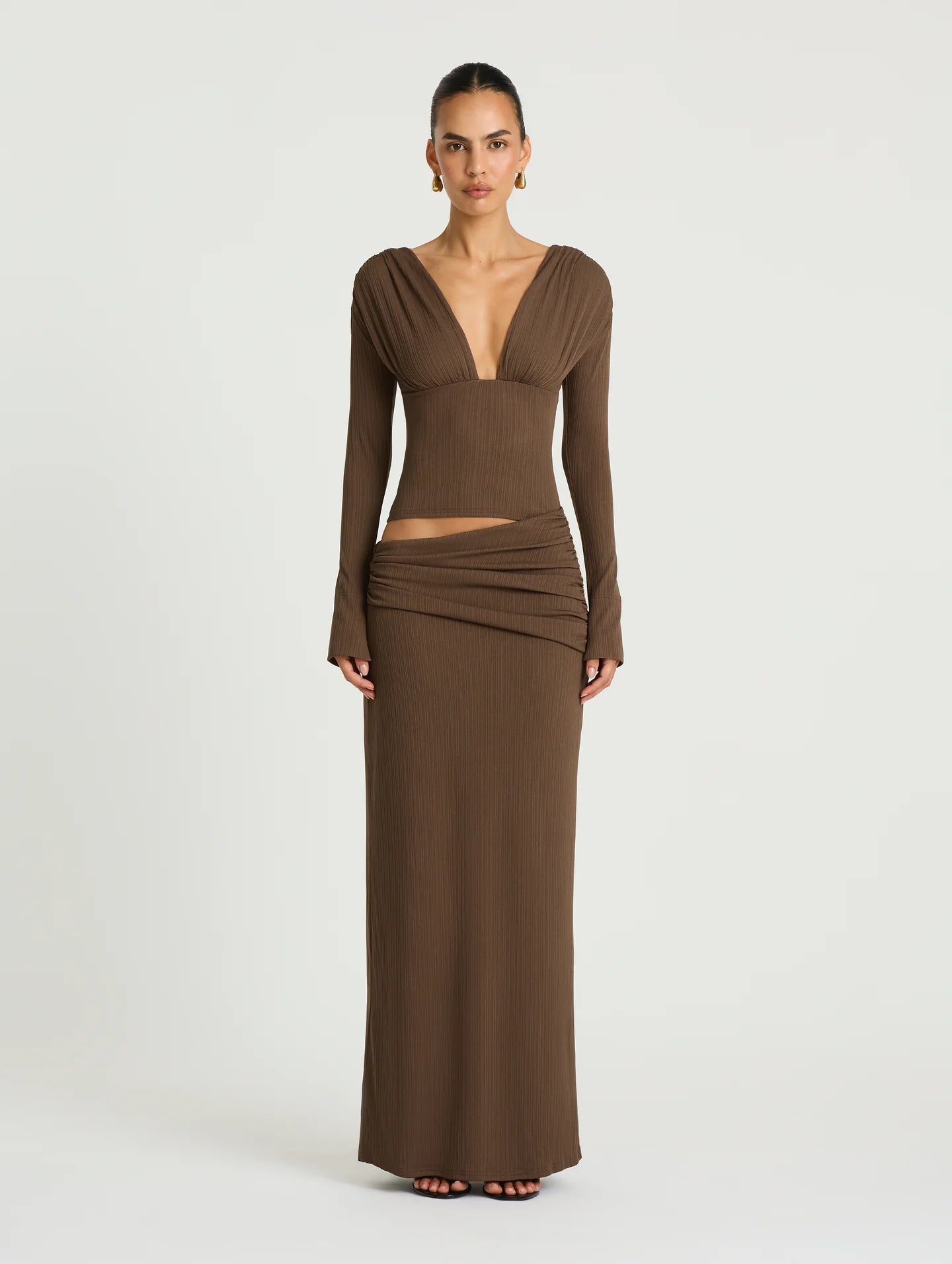 Agnes Maxi Dress in Chocolate