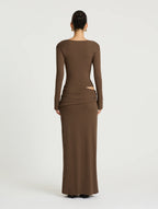 Agnes Maxi Dress in Chocolate