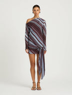 Elise Dress in Midnight Stripe