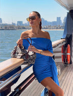 Lorenze Mini Dress in Blue