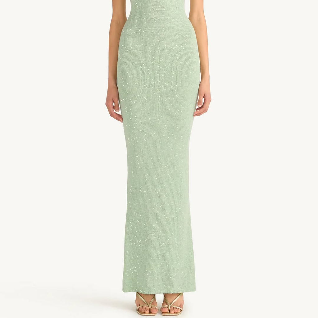 Ana Dress in Sequin Sage
