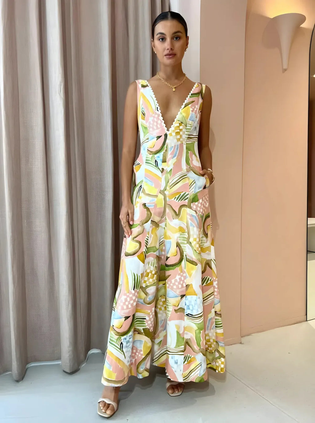 Wavy Maxi in Swirl Check