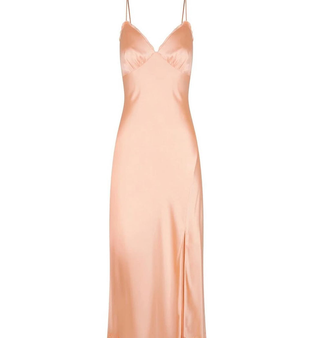 Hayley Slip Dress In Peach