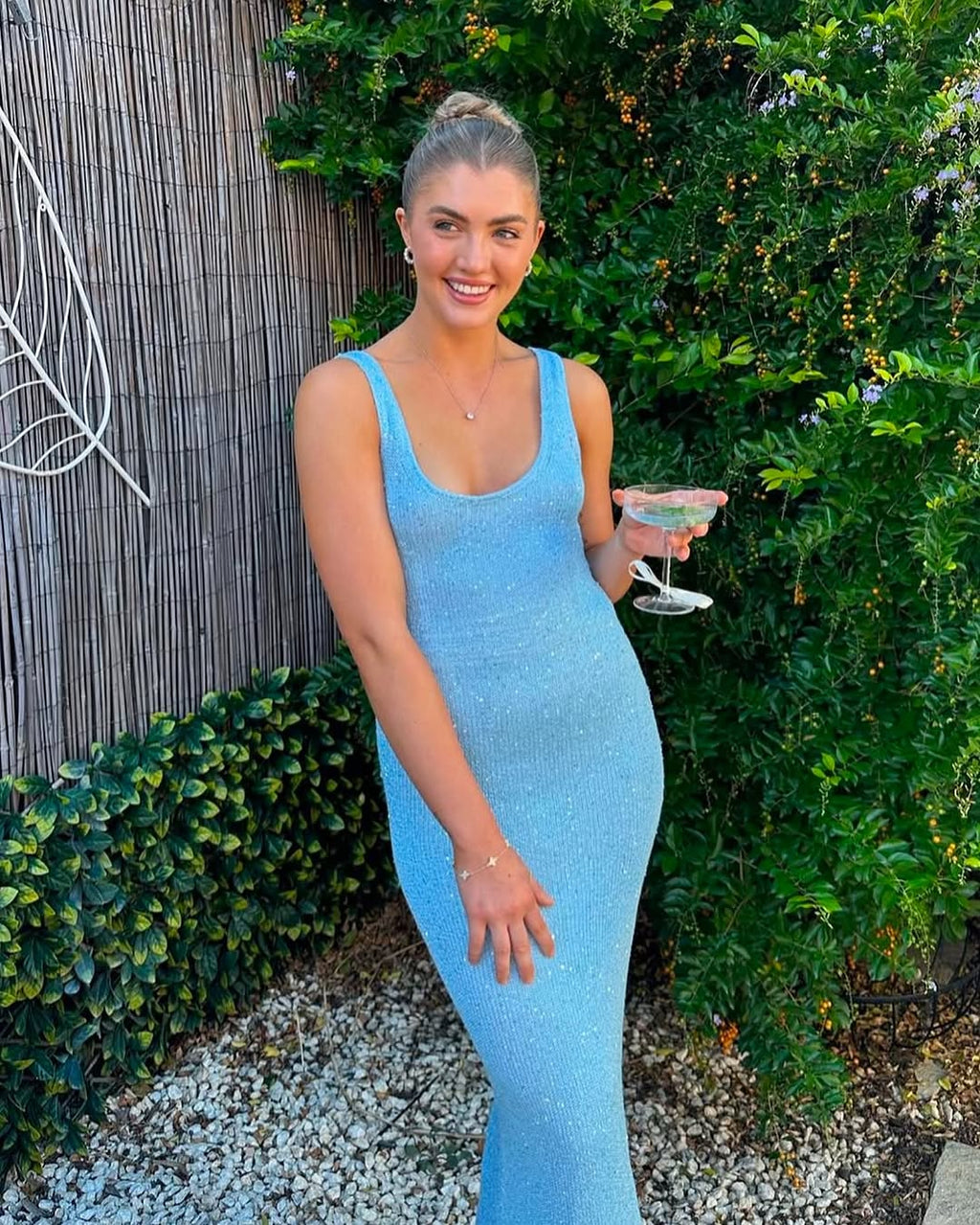 Ana Dress in Sequin Blue
