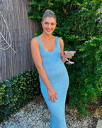 Ana Dress in Sequin Blue