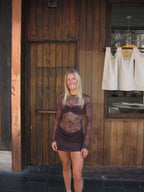 Oskar Mini Dress In Brown