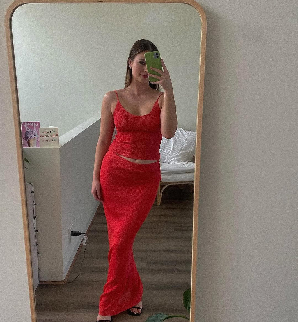Sequin Set in Red