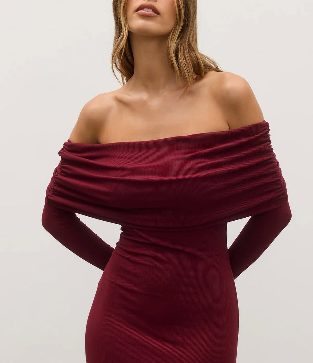Alessandra Dress In Wine