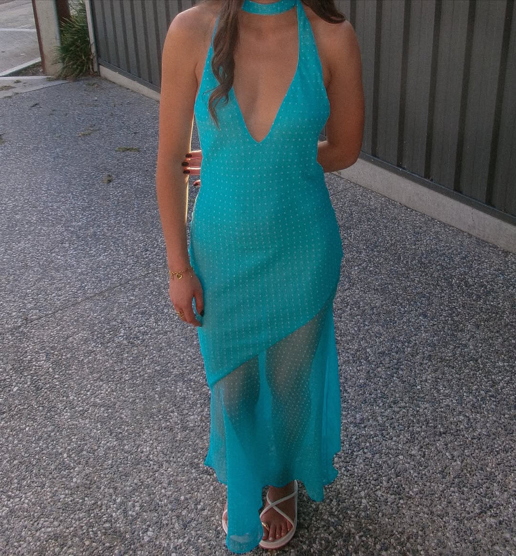 Jasmine Dress In Aqua