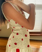 Mottled Dress in Polka Dot Red