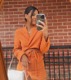 Orange Blazer Set
