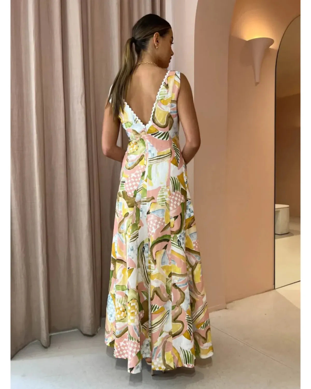 Wavy Maxi in Swirl Check